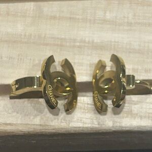 Gold Logo Hoop Earrings